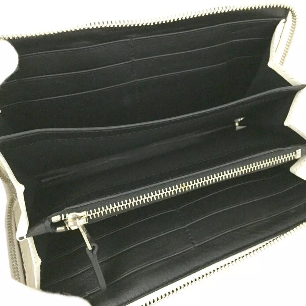 729220BG (X2) Balenciaga Wallet Long Quilted White Leather - Picture 5 of 9